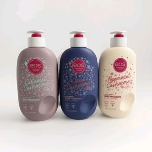 EOS Limited Holiday Cashmere Body Lotion Set of 3–Peppermint,Caramel & Cocoa NEW